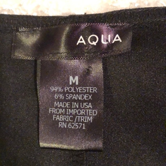 Aqua black dress with asymmetrical hem. Sz M - Picture 7 of 7